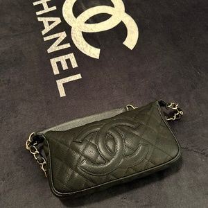 Vintage, gold and black Chanel bag